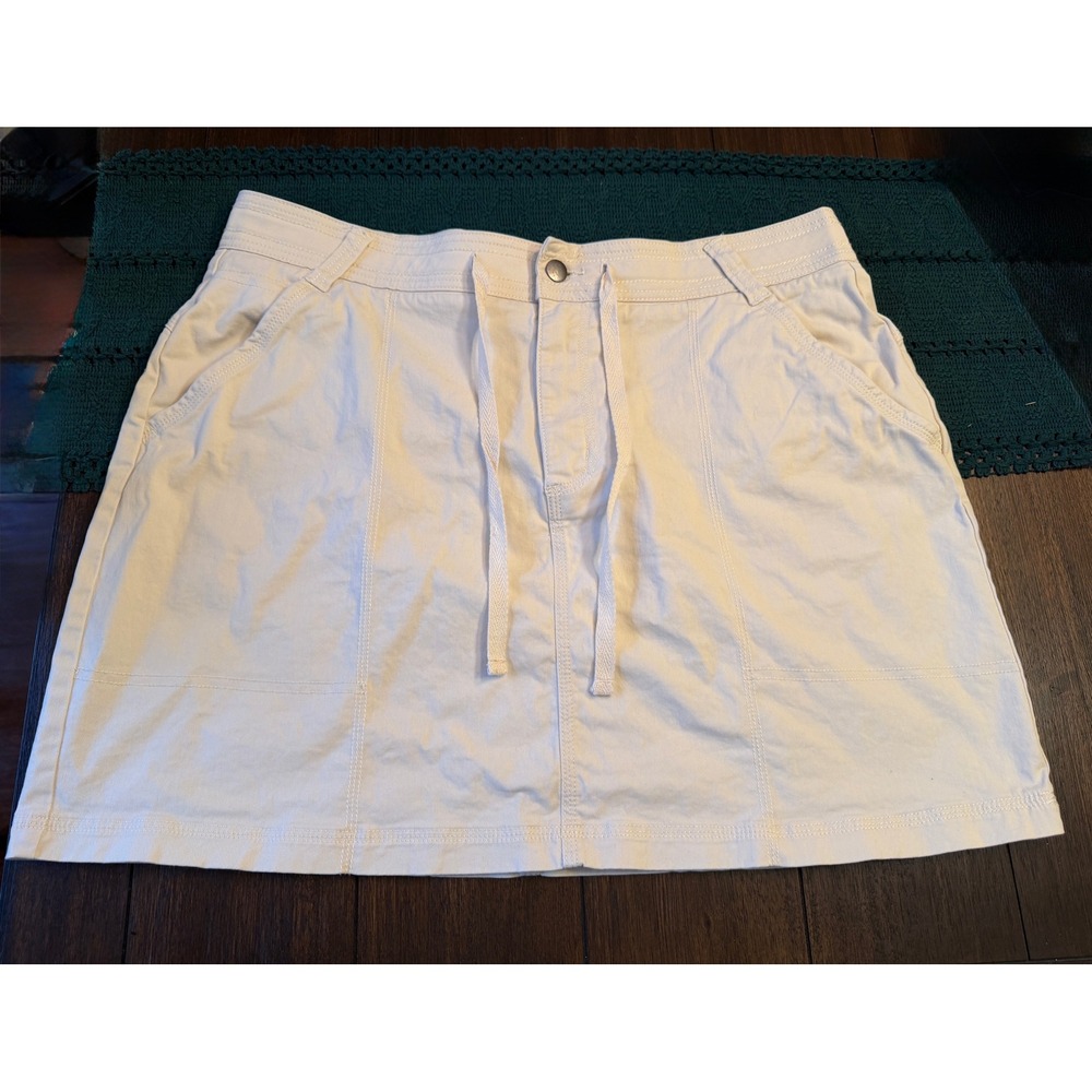 Ocean Coast Cream Cargo Mini Skirt Womens 14 Utility Drawstring Pockets